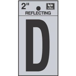 Address Letters,  D , Reflective Black Silver Vinyl, Adhesive, 2-In. Online Sale