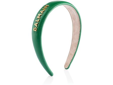 BALMAIN HAIR lankelis plaukams   Leather Headband Green & Gold FW22 +dovana 85 eur vertės Balmain krepšys Discount