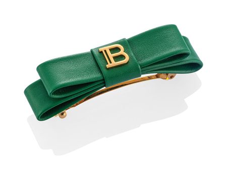 BALMAIN HAIR plaukų aksesuaras   Barrette pour Cheveux Bow Green & Gold FW22 +dovana 85 eur vertės Balmain krepšys Online