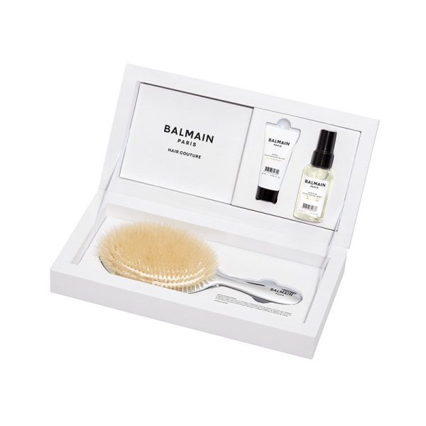 BALMAIN HAIR rinkinys   Silver Spa Brush +dovana 85 eur vertės Balmain krepšys Hot on Sale