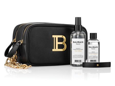 BALMAIN HAIR dovanų krepšelis   Signature Pouch Black & Gold FW22 +dovana 85 eur vertės Balmain krepšys Fashion