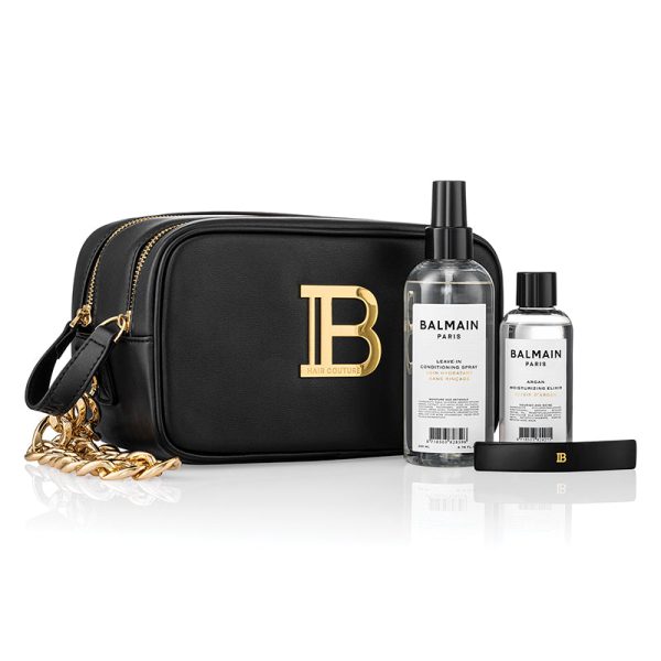 BALMAIN HAIR dovanų krepšelis   Signature Pouch Black & Gold FW22 +dovana 85 eur vertės Balmain krepšys Fashion