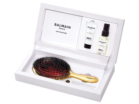 BALMAIN HAIR rinkinys   Golden Spa Brush 14K Gold +dovana 85 eur vertės Balmain krepšys Hot on Sale