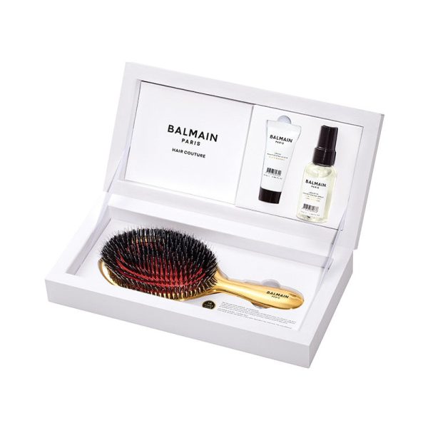 BALMAIN HAIR rinkinys   Golden Spa Brush 14K Gold +dovana 85 eur vertės Balmain krepšys Hot on Sale