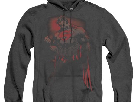 SUPERMAN : RED SON ADULT HEATHER HOODIE BLACK XL Online Hot Sale