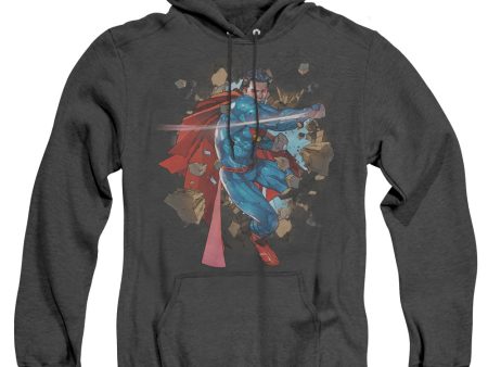 SUPERMAN : ROCK BREAKER ADULT HEATHER HOODIE BLACK SM Cheap