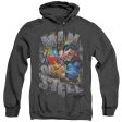 SUPERMAN : RIPPING STEEL ADULT HEATHER HOODIE BLACK XL For Cheap