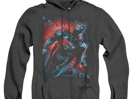 SUPERMAN : RED SUN ADULT HEATHER HOODIE BLACK XL For Discount