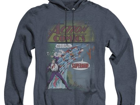 SUPERMAN : QUICK CHANGE ADULT HEATHER HOODIE NAVY 3X Fashion