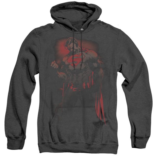 SUPERMAN : RED SON ADULT HEATHER HOODIE BLACK LG Sale