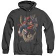 SUPERMAN : ORBIT ADULT HEATHER HOODIE BLACK 3X Fashion