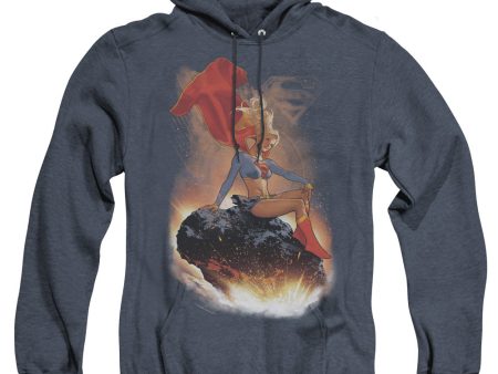 SUPERMAN : RIDE IT OUT ADULT HEATHER HOODIE NAVY 2X Online Sale