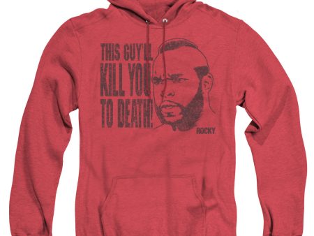 ROCKY III : KILL YOU TO DEATH ADULT HEATHER HOODIE RED 2X Sale